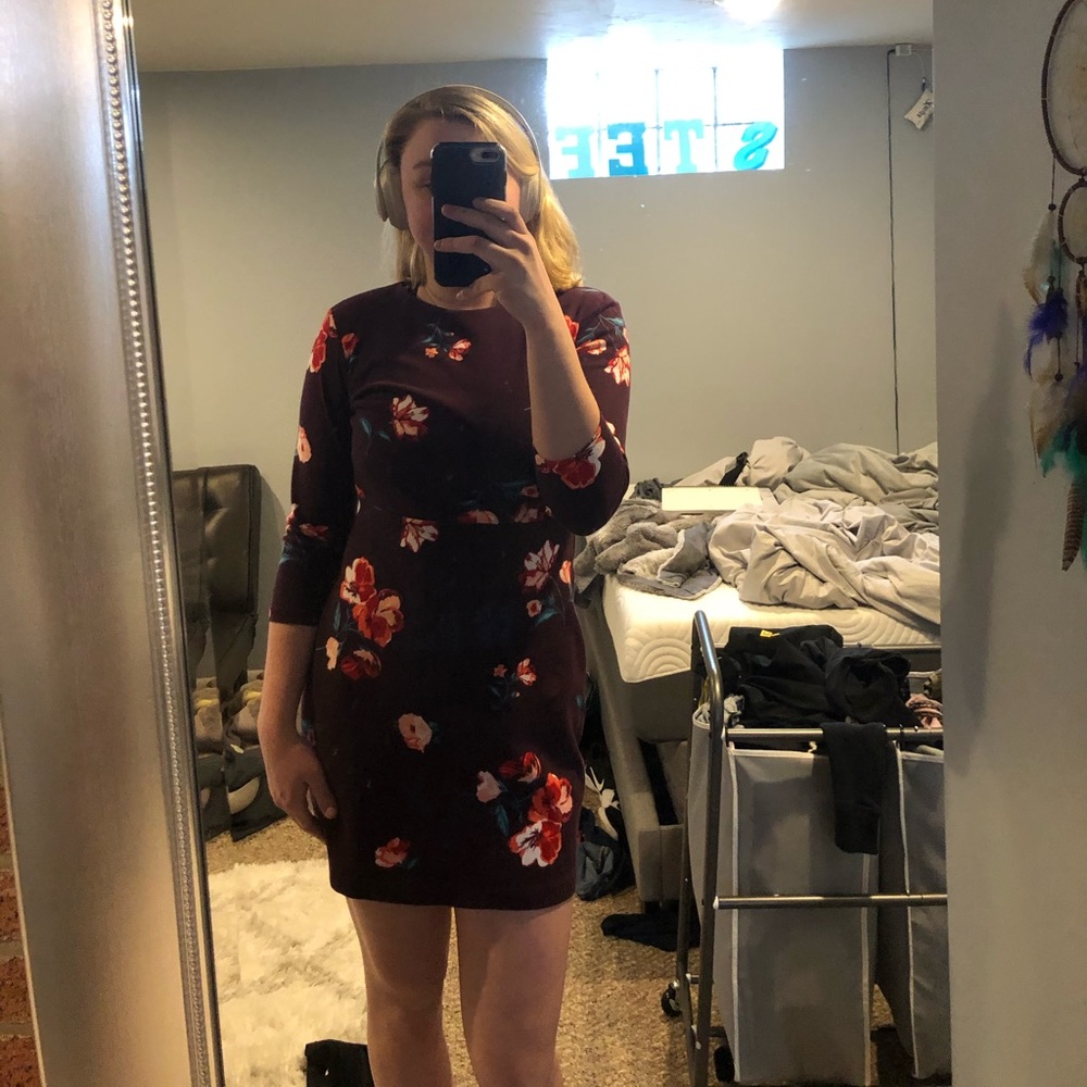 Maroon Flower Dress